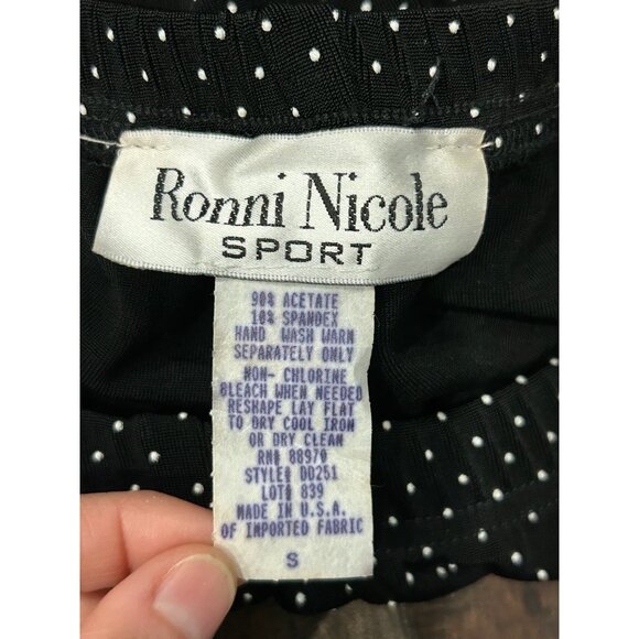 Ronni Nicole Sport Womens Black and White Polka Dot Cropped Pants SZ Small - Picture 5 of 7